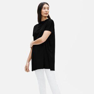 Eileen Fisher Stretch silk jersey funnel neck tunic - Size 2X
